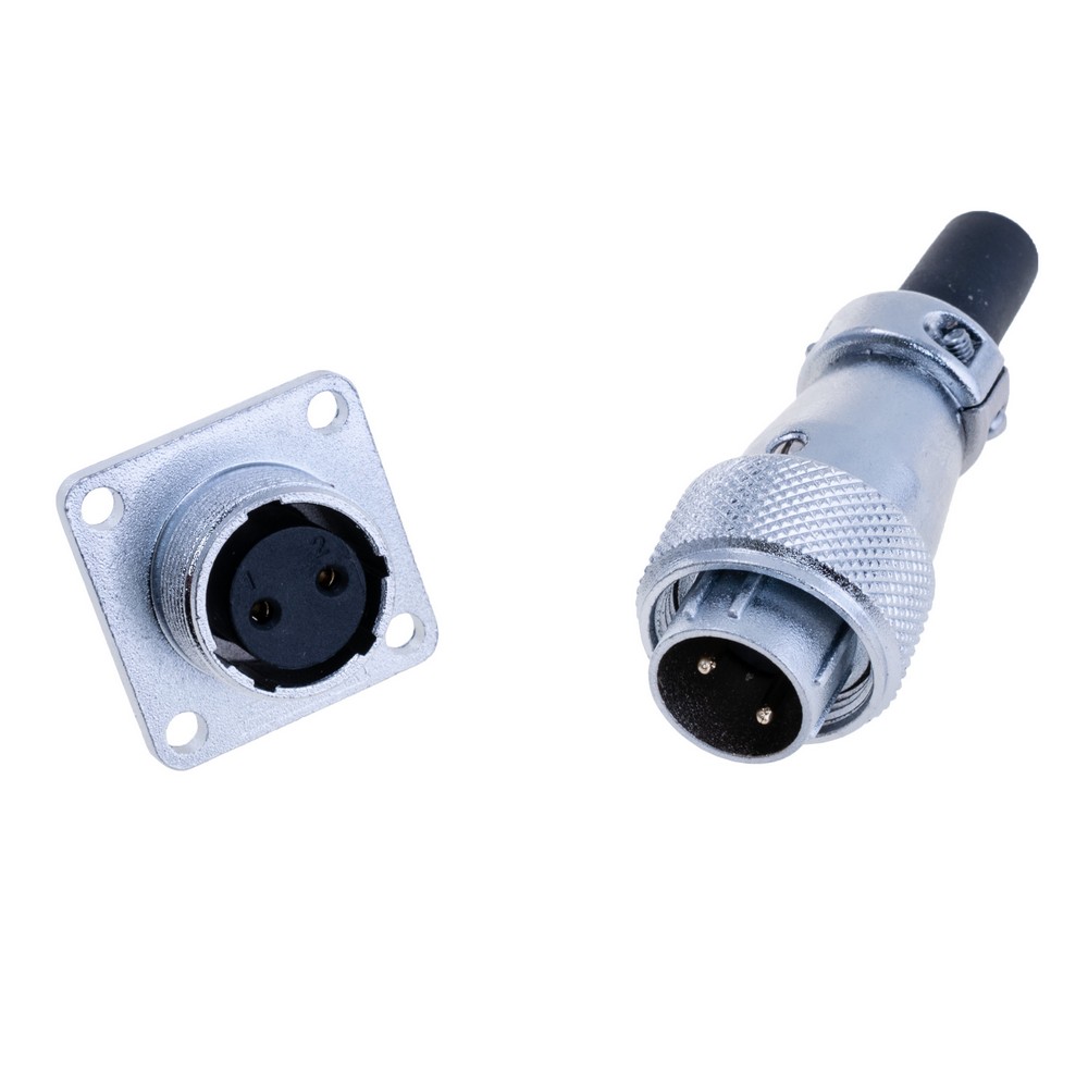 Роз'єм WS16-2, комплект "мама"+ "тато", квадратний фланець