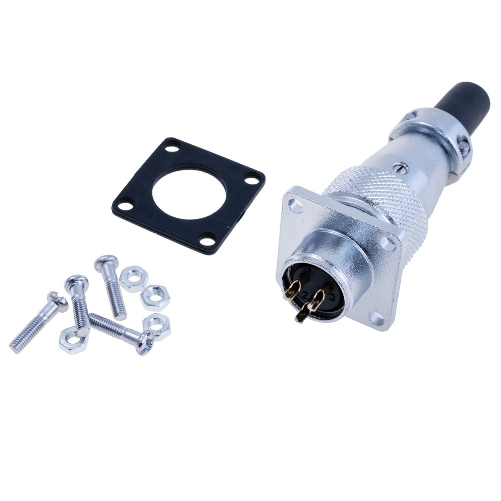 Роз'єм WS16-3, комплект "мама"+ "тато", квадратний фланець