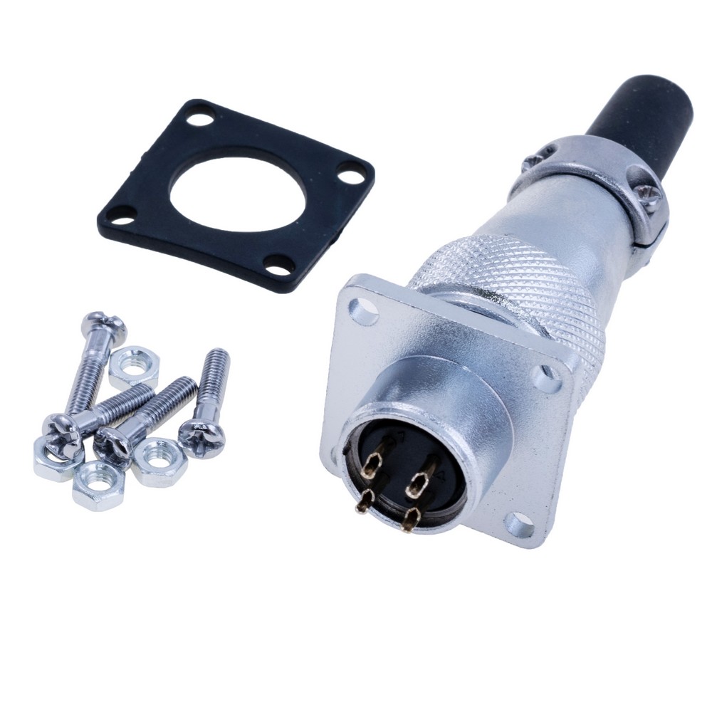 Роз'єм WS16-4, комплект "мама"+ "тато", квадратний фланець