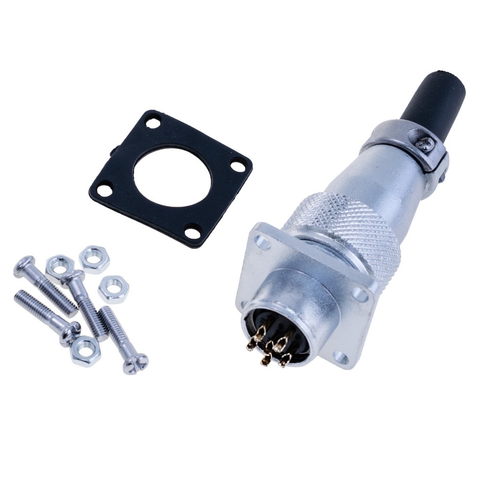 Роз'єм WS16-6, комплект "мама"+ "тато", квадратний фланець