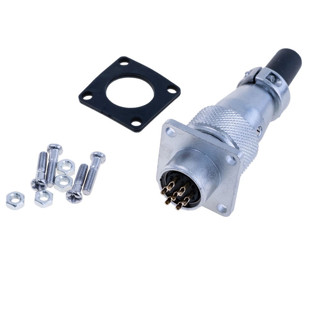 Роз'єм WS16-7, комплект "мама"+ "тато", квадратний фланець