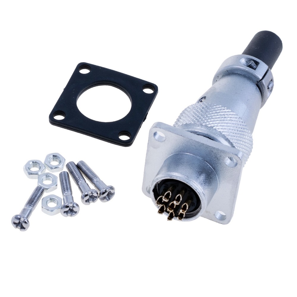 Роз'єм WS16-8, комплект "мама"+ "тато", квадратний фланець