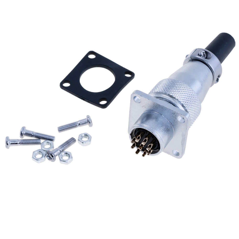 Роз'єм WS16-9, комплект "мама"+ "тато", квадратний фланець