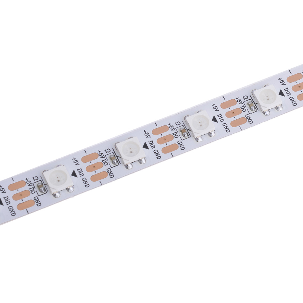 Светодиодная лента RGB WS2812, 60LED IP30, white pcb