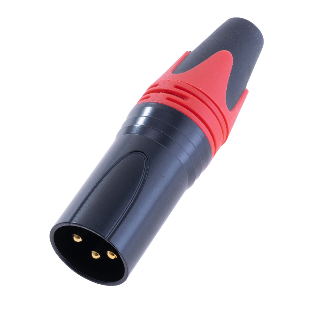 Гнездо "папа" XLR male -red , на провод, красный