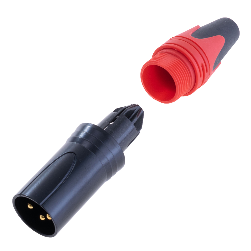 Гнездо "папа" XLR male -red , на провод, красный