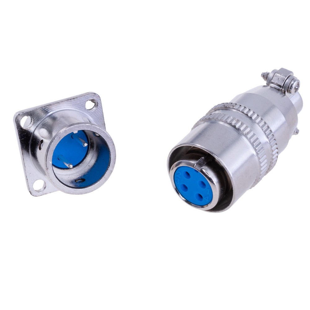 Роз'єм XS12-2P авіаційний штепсельний, вилка на провід + гніздо на корпус