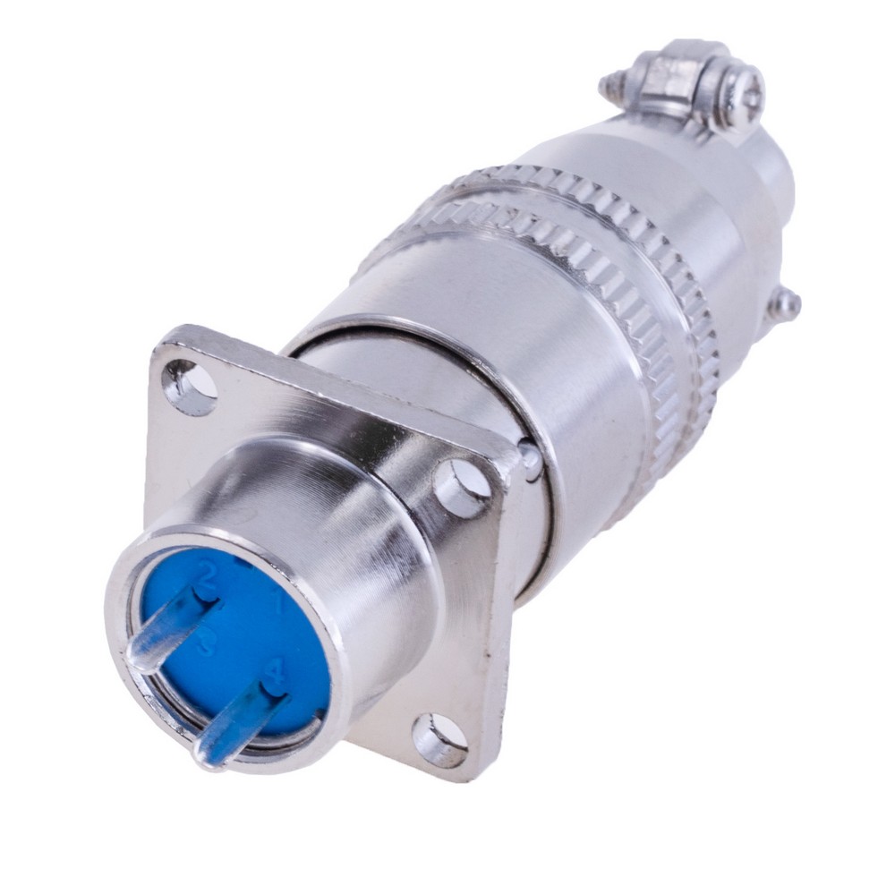 Роз'єм XS12-2P авіаційний штепсельний, вилка на провід + гніздо на корпус