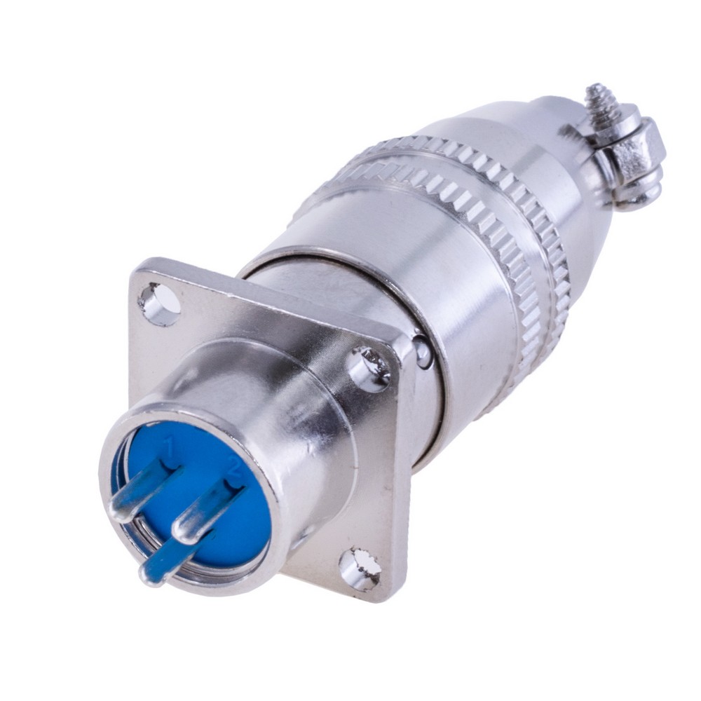 Роз'єм XS12-3P авіаційний штепсельний, вилка на провід + гніздо на корпус