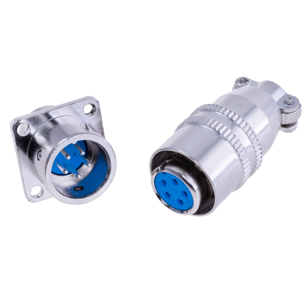 Роз'єм XS12-5P авіаційний штепсельний, вилка на провід + гніздо на корпус