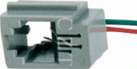Buchse YH-102 616E 4P4C (RJ9-Buchse) mit Drähten Buchse YH-102 616E 4P4C (RJ9-Buchse) mit Drähten