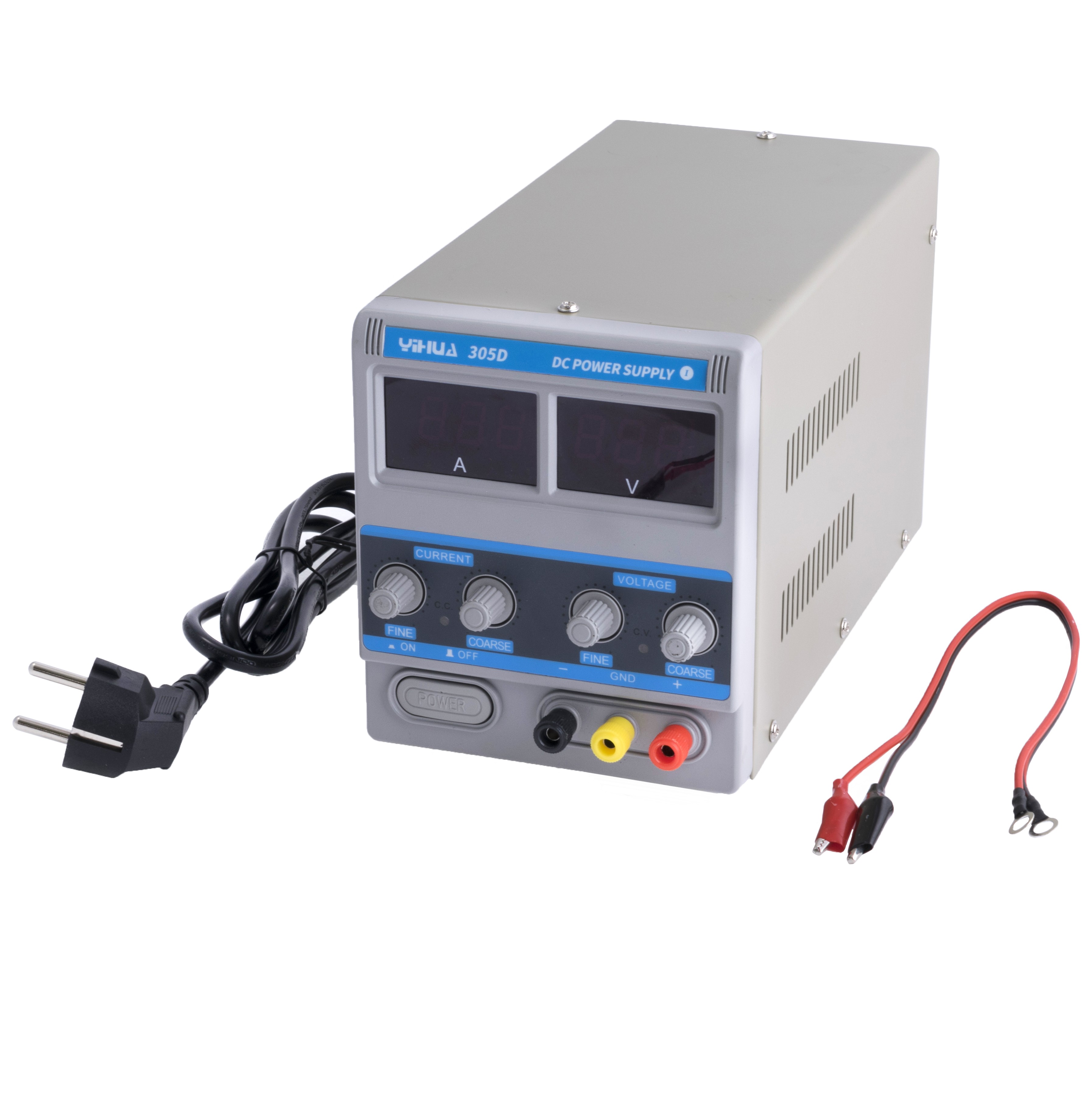 Блок живлення лабораторний 150W, 0-30VDC, YIHUA 305D I. Уцінка: пошкоджений корпус, не впливає на роботу.