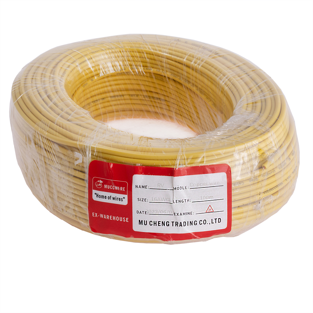 Провод многожильный 1.5mm2 (16AWG/48xD0.20мм, медь, PVC), желтый