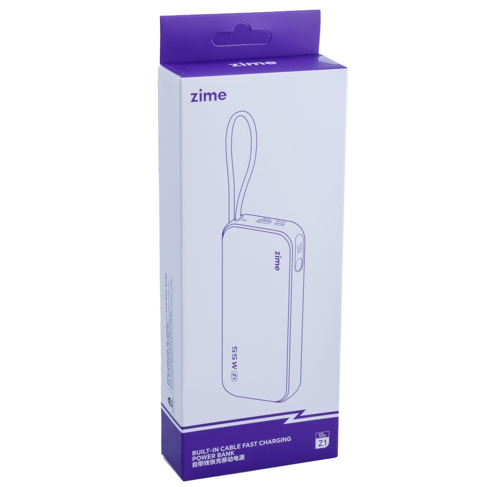Power Bank Z1 20000mAh 74Wh (12000mAh @ 5V/3A) 55W max Black (zime)