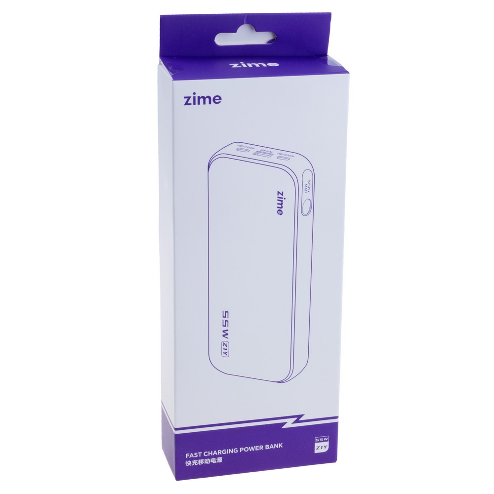 Power Bank Z1Y 20000mAh 74Wh (12000mAh @ 5V/3A) 55W max Black (zime)