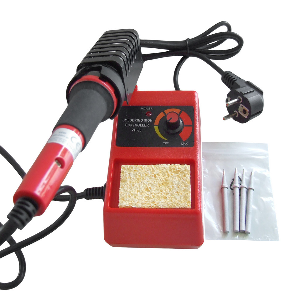 ZD-98 Kit Regelbare Lötstation Lötkolben 150-450°C 48W Beliebte Art rot mit 4 Ersatzlötspitzen ZD-98 Kit Regelbare Lötstation Lötkolben 150-450°C 48W Beliebte Art rot mit 4 Ersatzlötspitzen
