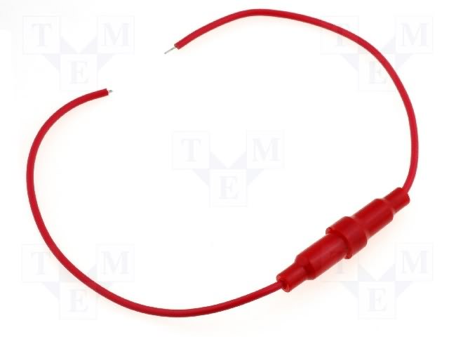 Sicherungshalter für Kabel für 5x20mm Schraubverschluss, rotes Gehäuse (ZH9-20ZP)
