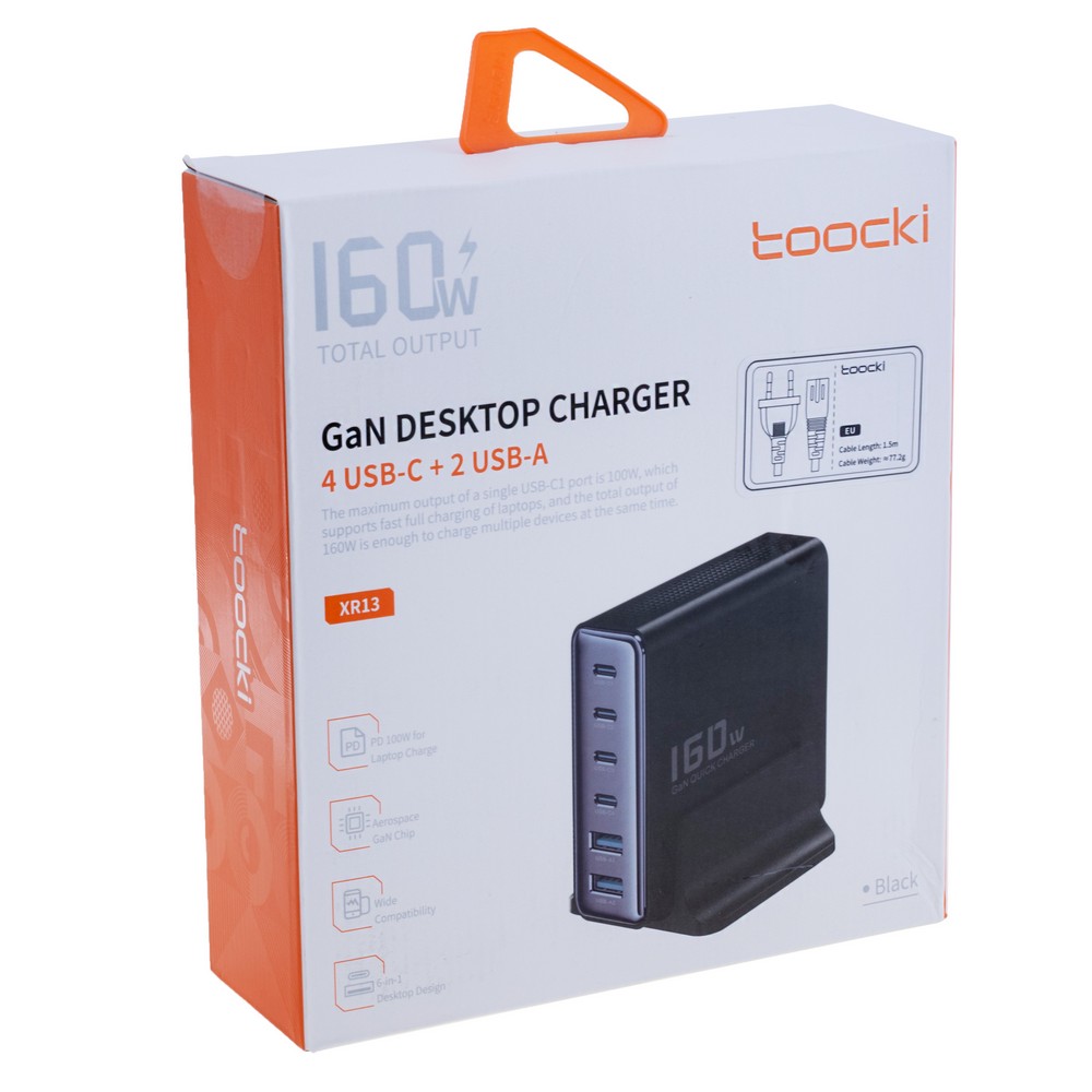 Зарядний пристрій чорний GaN 160W, 40220001 Зарядний пристрій чорний GaN 160W, 40220001
