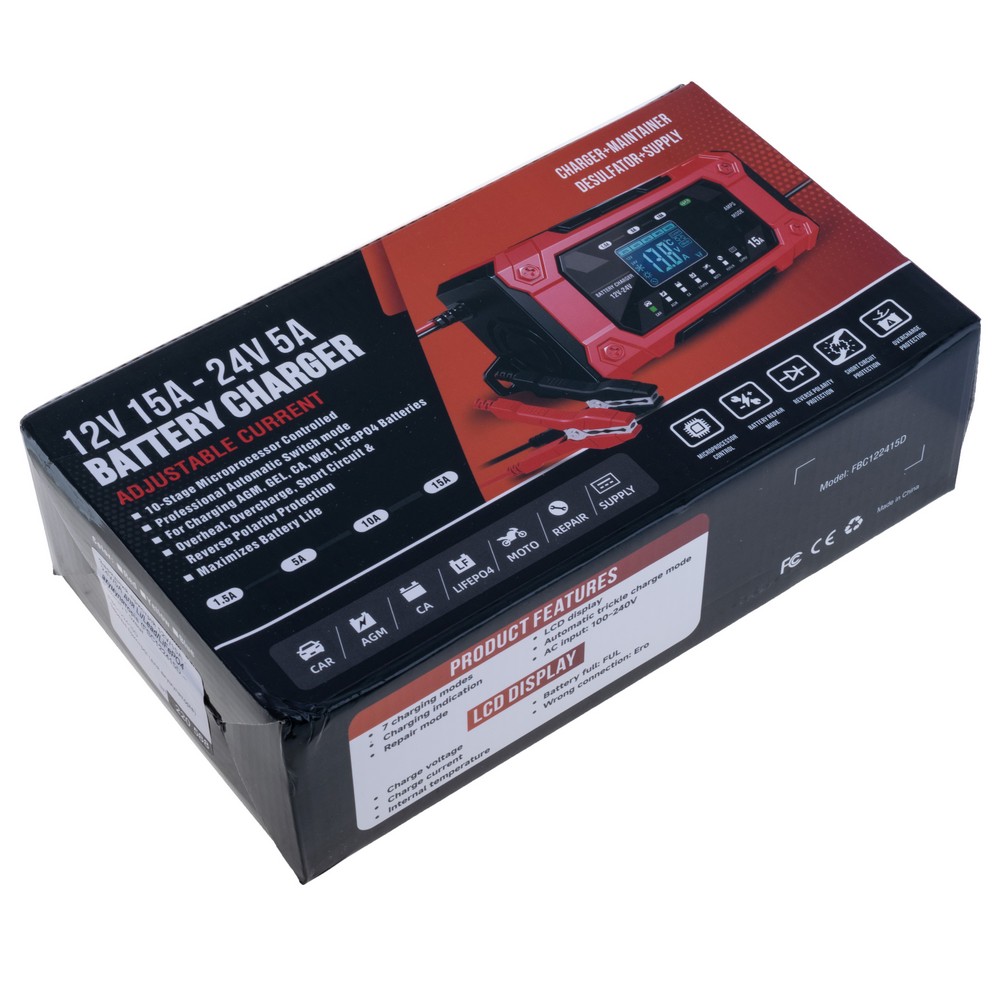 Ladegerät 12V/15A - 24V/5A для Li/Lead/LiFePO4 Akkus (FBC122415D – Foxsur) Ladegerät 12V/15A - 24V/5A для Li/Lead/LiFePO4 Akkus (FBC122415D – Foxsur)