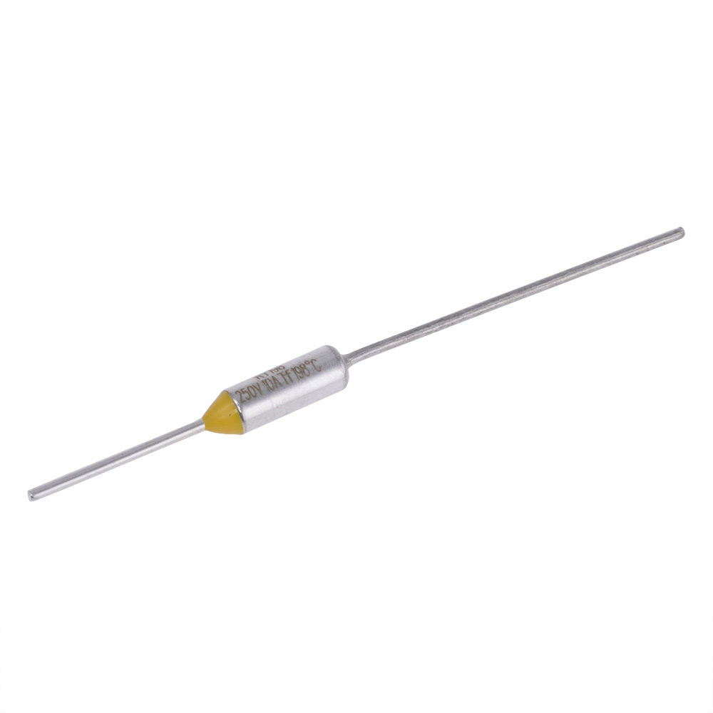 Thermosicherung 198°C 10A (KLS5-103-BF198), keine Selbsterneuerung axial Thermosicherung 198°C 10A (KLS5-103-BF198), keine Selbsterneuerung axial