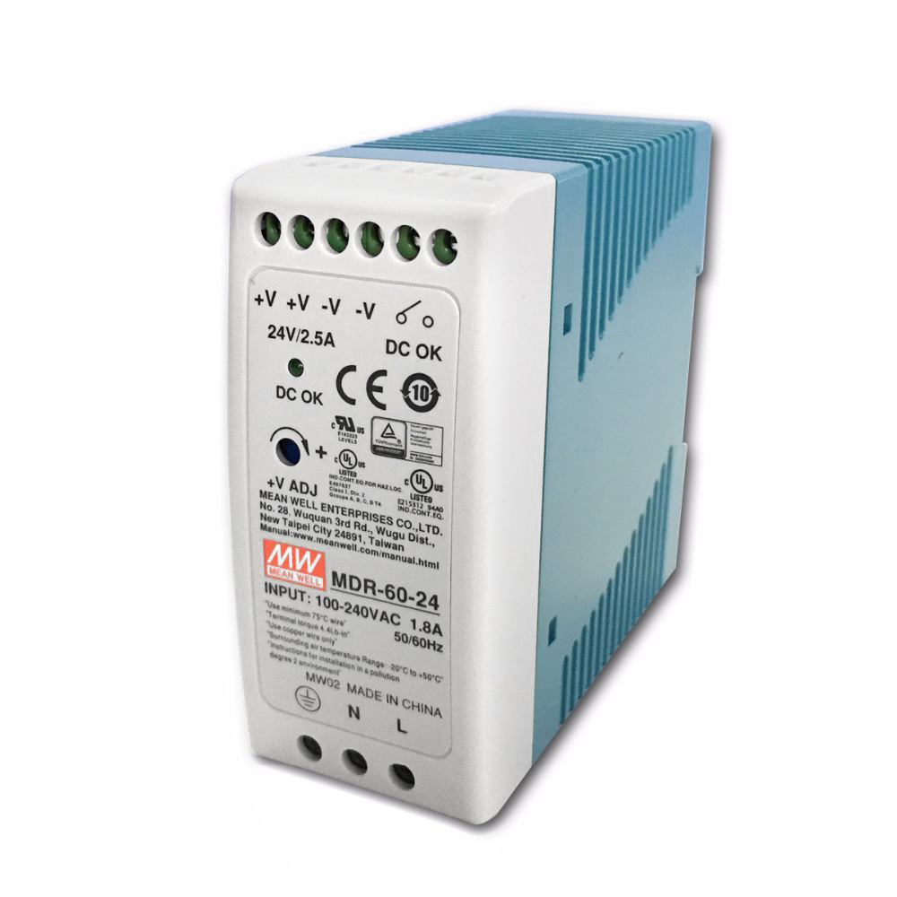 Hutschienen Netzteil 60W 24V 2,5A MeanWell MDR-60-24 Hutschienen Netzteil 60W 24V 2,5A MeanWell MDR-60-24