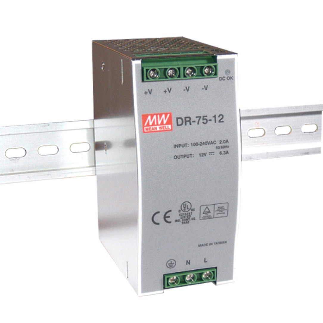 DIN Hutschienennetzteil DR-75-12 12V 6.3A 76W DIN Hutschienennetzteil DR-75-12 12V 6.3A 76W