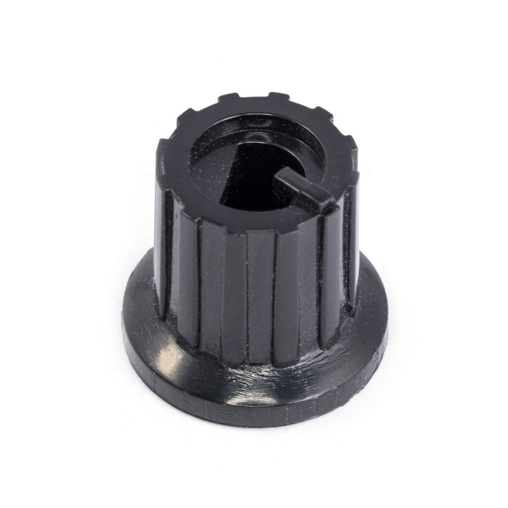 Griff fur Potentiometer D=12mm (Innen-.d=6mm Nut, schwarz) Griff fur Potentiometer D=12mm (Innen-.d=6mm Nut, schwarz)