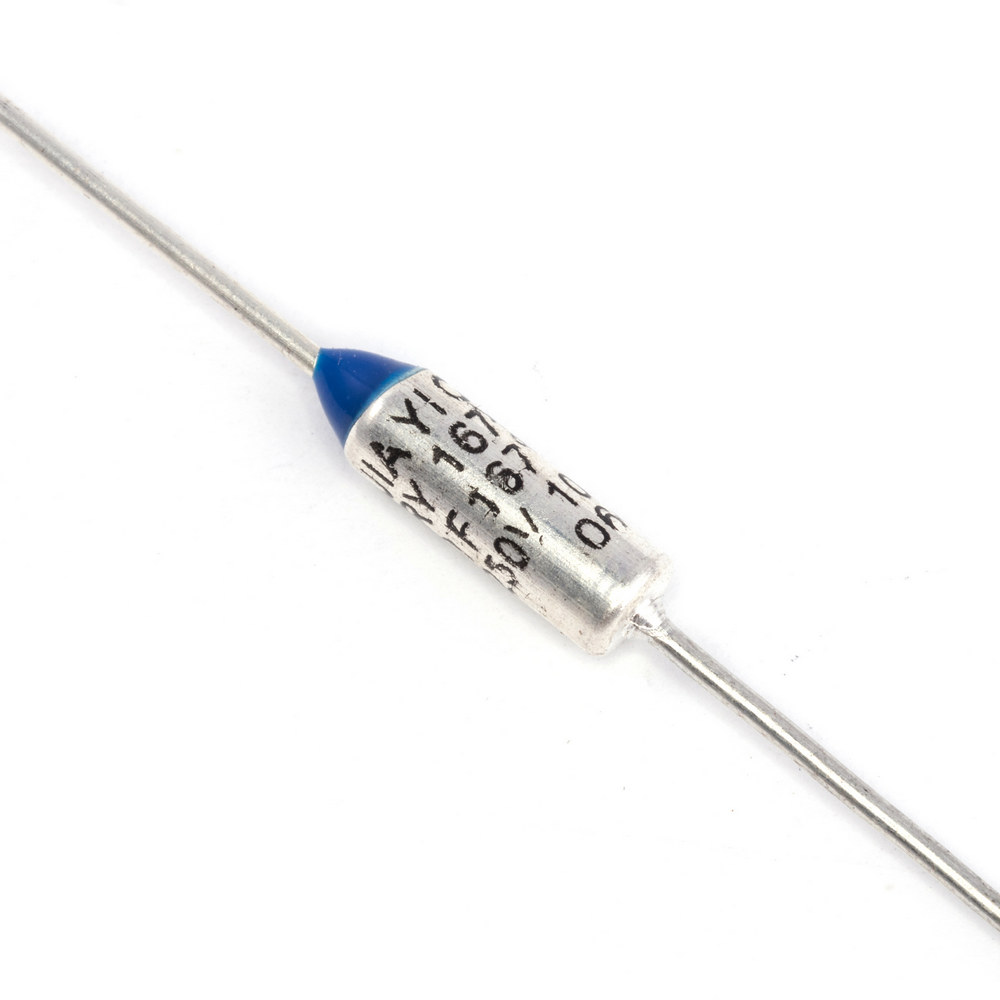 Thermosicherung 167°C 10A (KLS5-103-BF167), keine Selbsterneuerung axial Thermosicherung 167°C 10A (KLS5-103-BF167), keine Selbsterneuerung axial