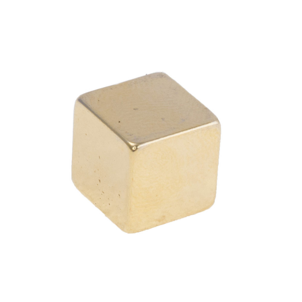 Neodym Magnet, Vergoldet Würfel Block 10 x 10 x 10 mm (N48), Ni+Cu+Ni+Au (Gold)