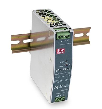 MeanWell DIN Hutschienennetzteil EDR-75-12 12V 6.3A 75.6W MeanWell DIN Hutschienennetzteil EDR-75-12 12V 6.3A 75.6W