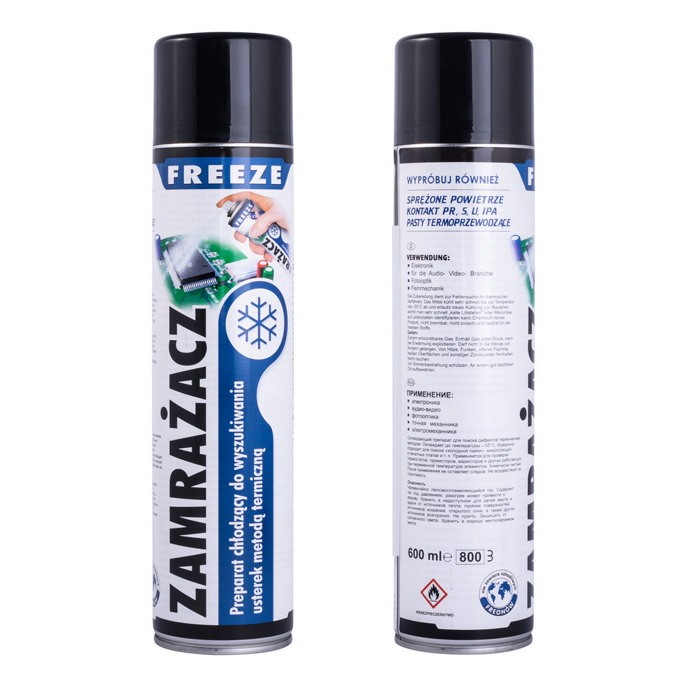 FREEZE Kältespray Vereisungsspray für Elektronik-Fehlersuche 600ml FREEZE Kältespray Vereisungsspray für Elektronik-Fehlersuche 600ml
