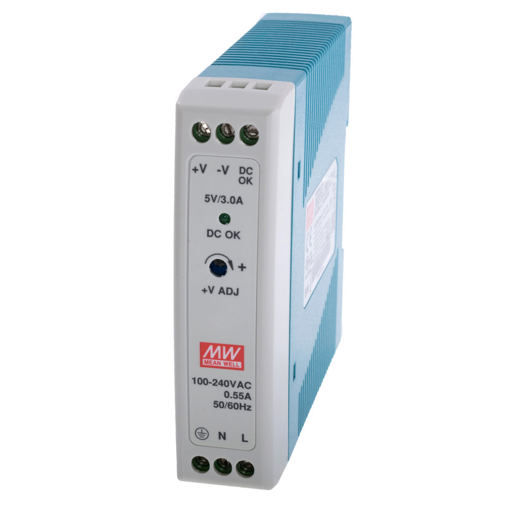 Hutschienen Netzteil 15W 5V 3A MeanWell MDR-20-5 Hutschienen Netzteil 15W 5V 3A MeanWell MDR-20-5