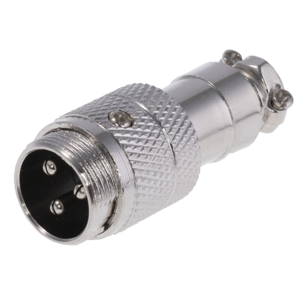 MIC343 Stecker 3-Kont. auf Kabel metall. Gehäuse MIC343 Stecker 3-Kont. auf Kabel metall. Gehäuse