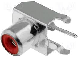 Steckdose RCA rot, eckig auf Platte (CC-132-R/1) Steckdose RCA rot, eckig auf Platte (CC-132-R/1)