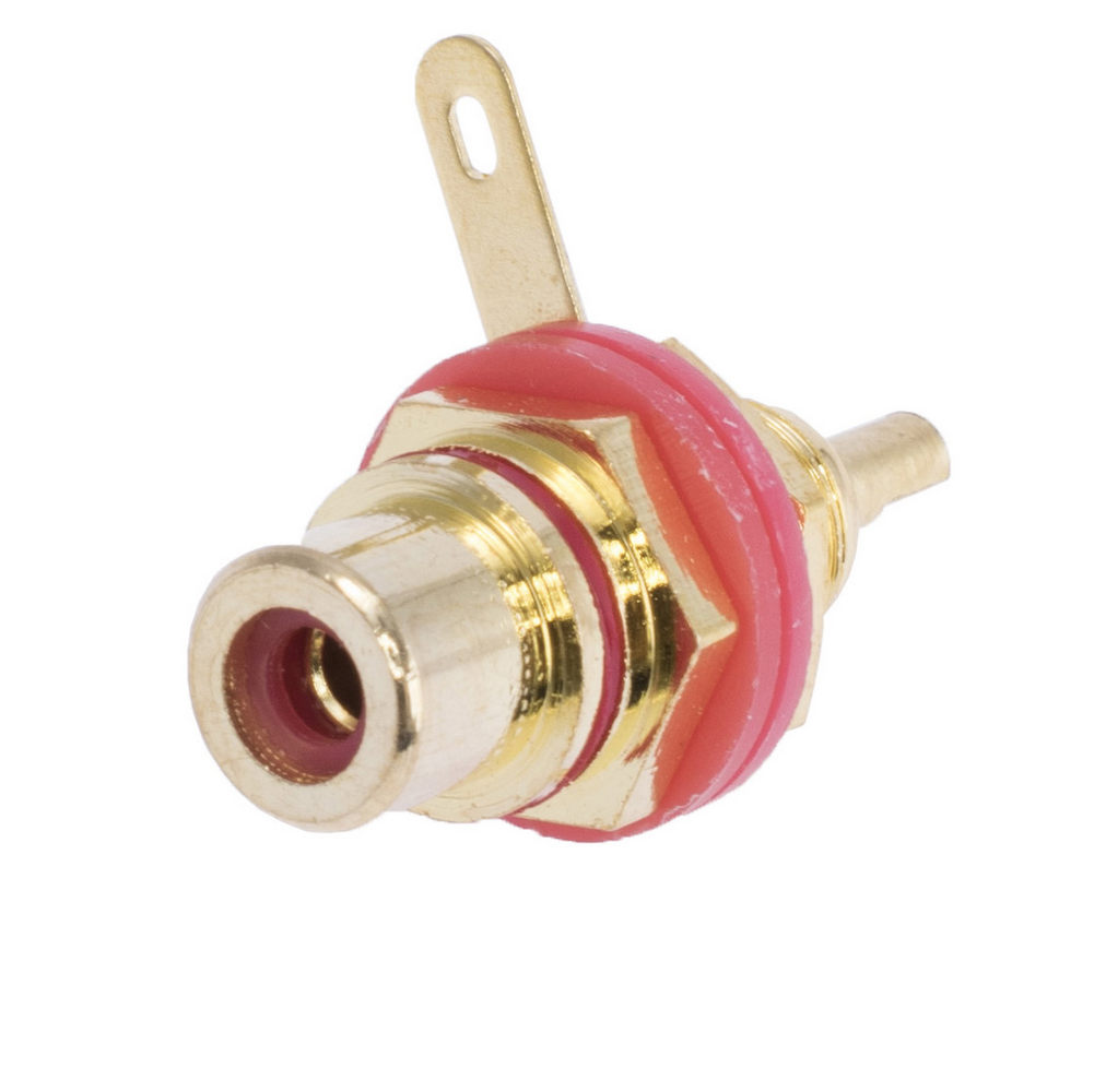 Steckdose RCA rot auf Platte, isoliert, vergoldet(CC-222R) Steckdose RCA rot auf Platte, isoliert, vergoldet(CC-222R)
