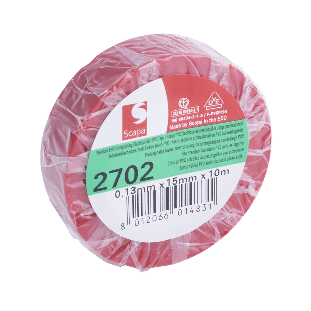 SCAPA-2702-15R Isolierungsband 15mm 10m ROT