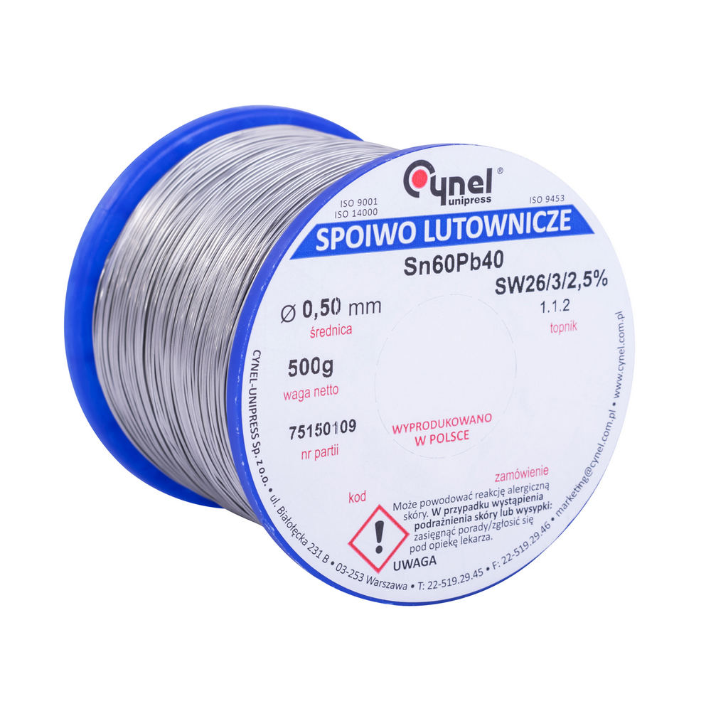 LC60-0.50/0.5 Draht Lötmaterial Sn-60% Pb-40% 0,50mm 0,5kg. Cynel LC60-0.50/0.5 Draht Lötmaterial Sn-60% Pb-40% 0,50mm 0,5kg. Cynel