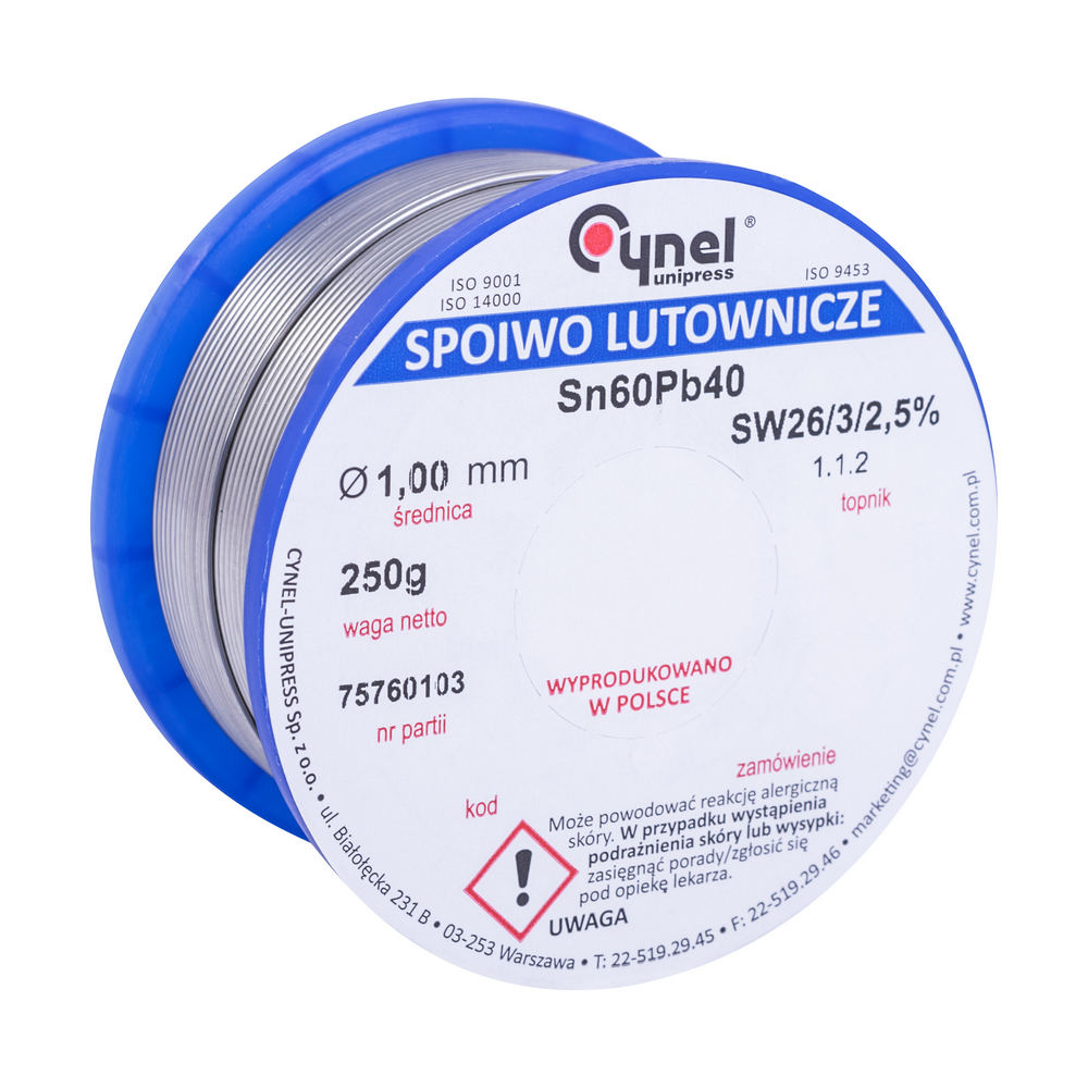 Lötzinn Lötdraht mit Fluümittel 1,00mm 0,25kg. Lötzinn Lötdraht mit Fluümittel 1,00mm 0,25kg.