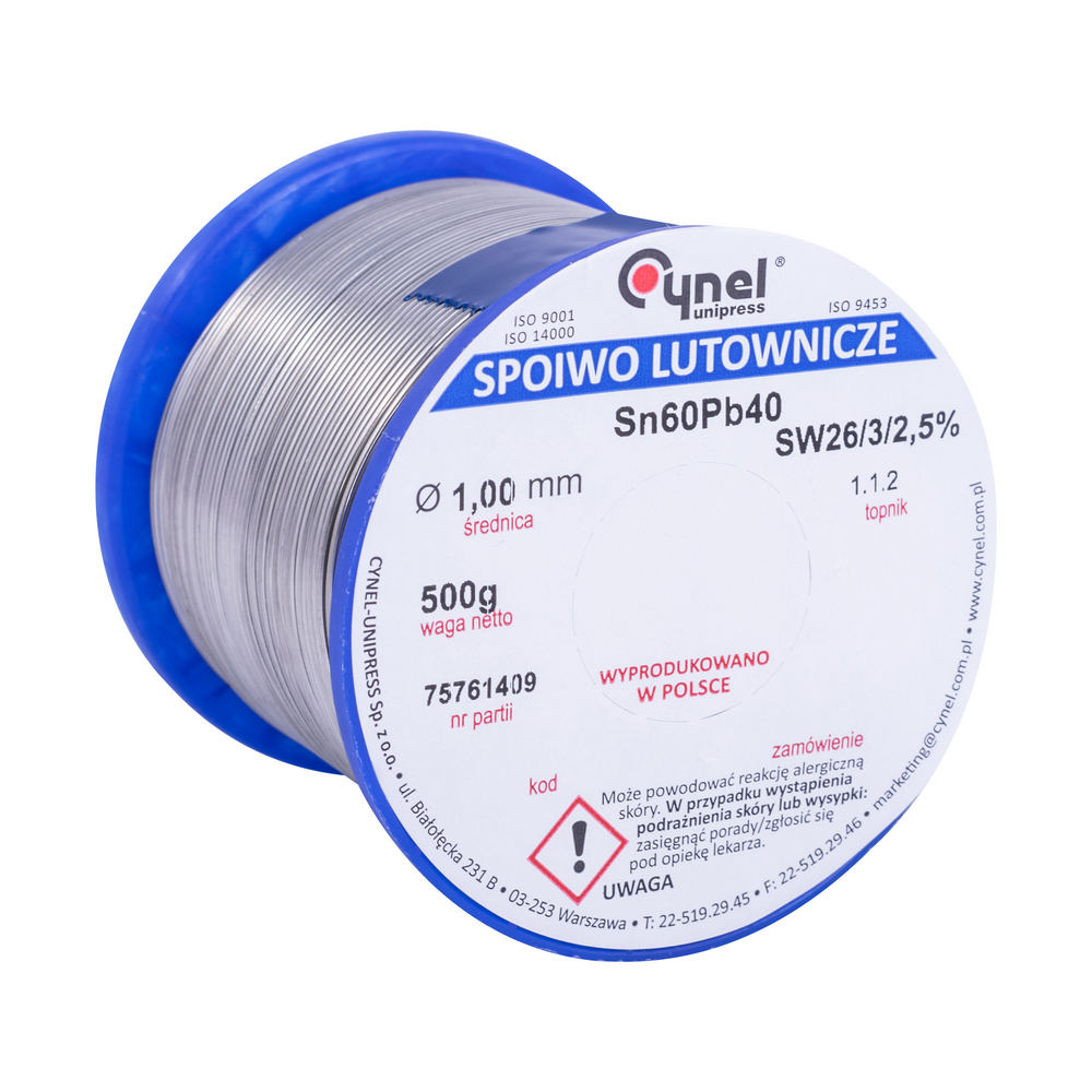 LC60-1.00/0.5 Draht Lötmaterial Sn-60% Pb-40% 1,00mm 0,5kg. LC60-1.00/0.5 Draht Lötmaterial Sn-60% Pb-40% 1,00mm 0,5kg.