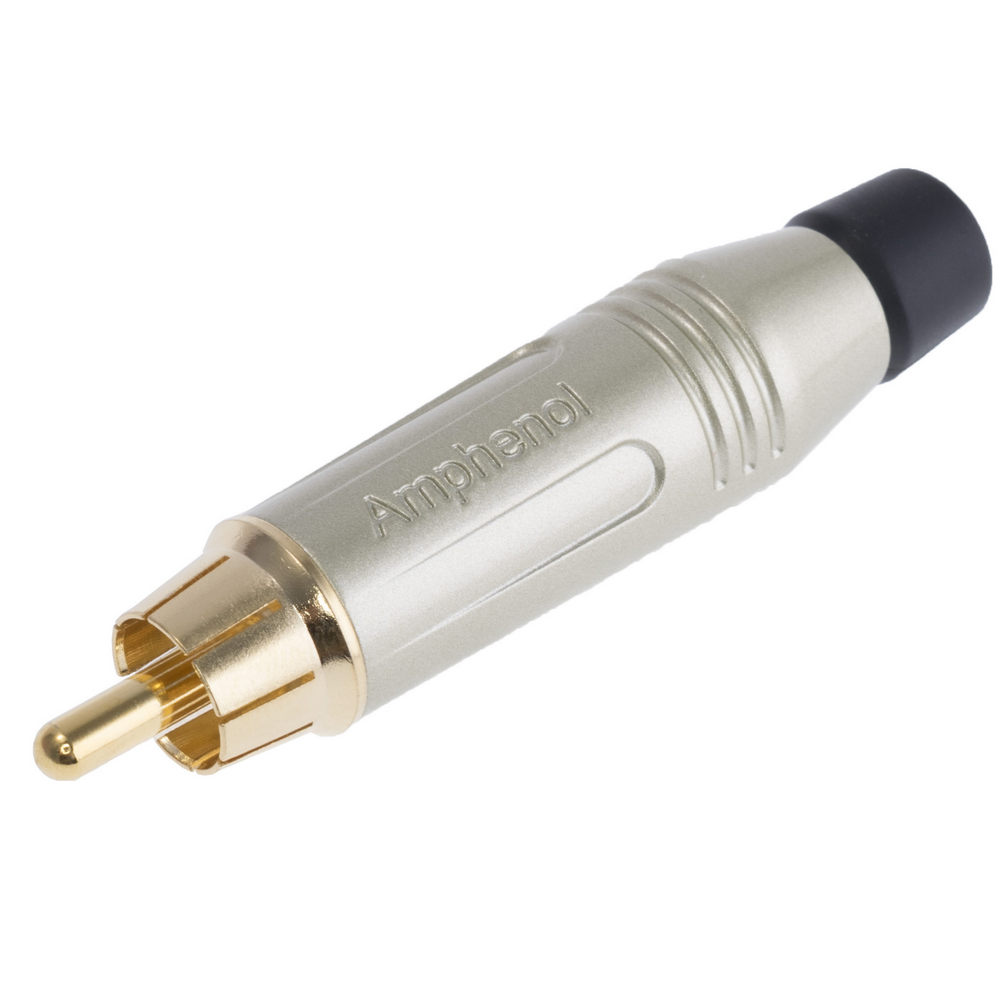 Stecker RCA grau/schwarz, auf Draht, IP40; vergoldet (ACPR-SBK) Stecker RCA grau/schwarz, auf Draht, IP40; vergoldet (ACPR-SBK)