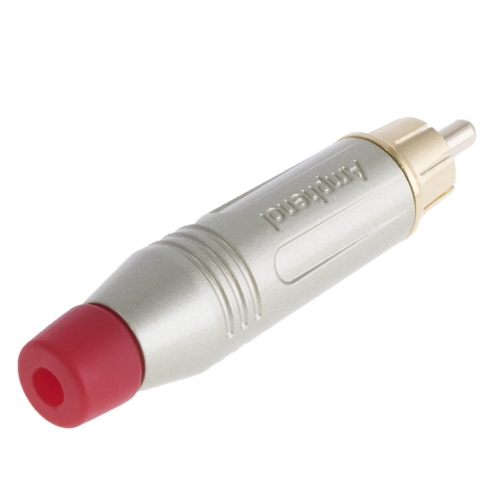 Stecker RCA grau/rot, auf Draht, IP40; vergoldet (ACPR-SRD)