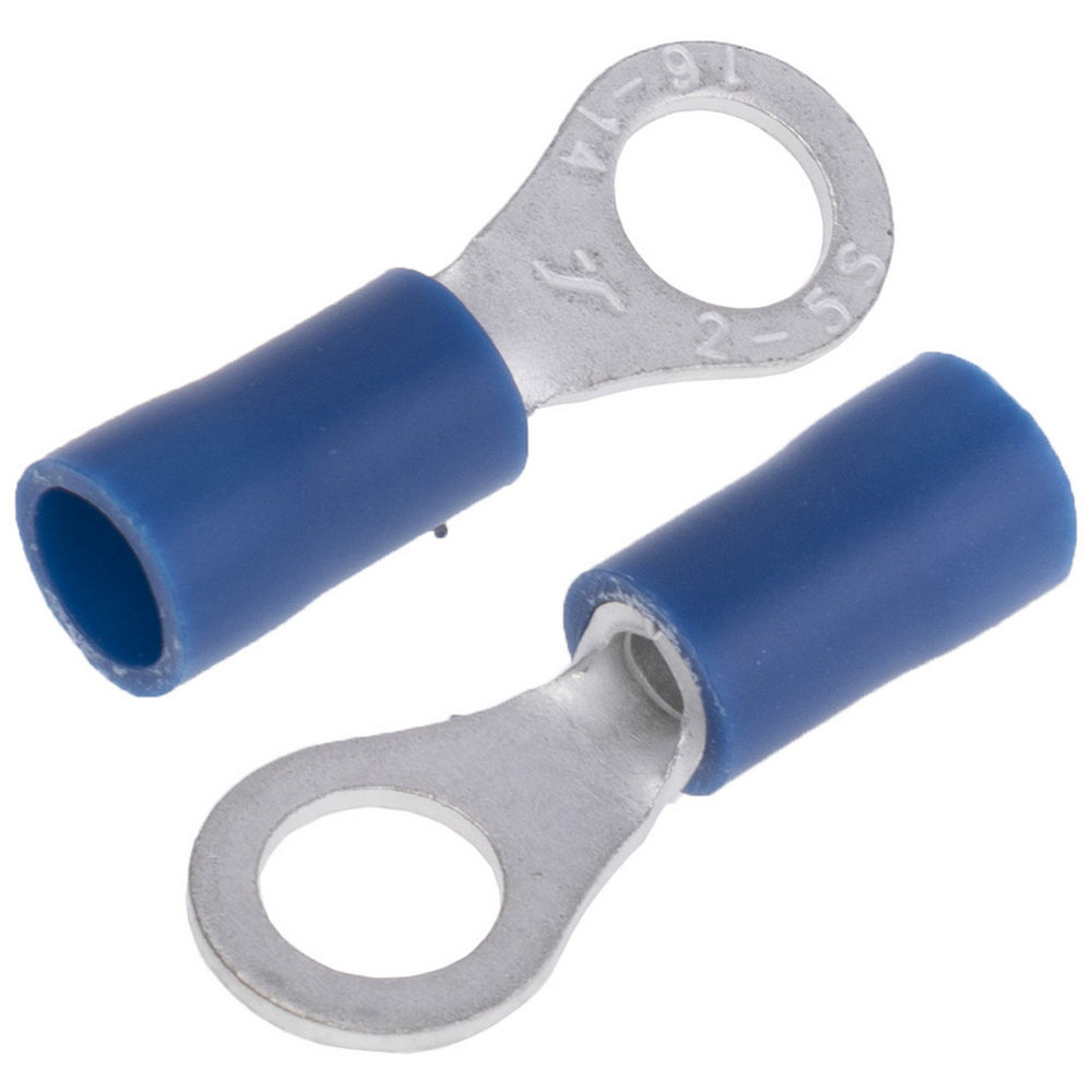 VR2-5 (ST-082/B) Spitze Ring- für Schraube M5, Durchschnitt 1,5?2,5mm2, blau, Isolierung