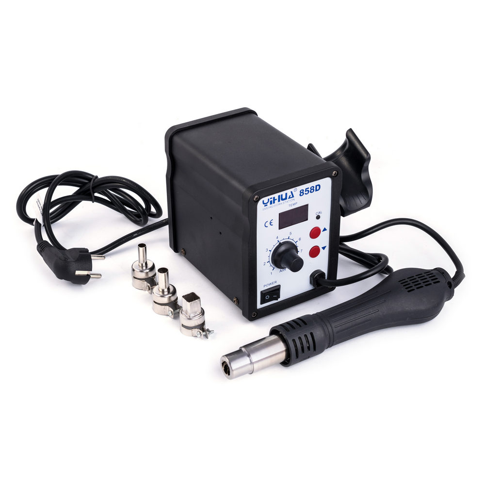 Yihua 858D Heißluftstation SMD Rework Station 650W 100 ° C 0 - 450 ° C 120L/Min LED Anzeige Mikroprozessor gesteuert Yihua 858D Heißluftstation SMD Rework Station 650W 100 ° C 0 - 450 ° C 120L/Min LED Anzeige Mikroprozessor gesteuert