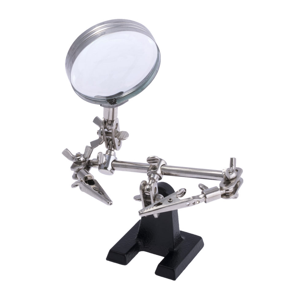 Dritte Hand mit 2,5-fach-Echtglas-Lupe 60mm Melal-Standfuß ZD-10D Dritte Hand mit 2,5-fach-Echtglas-Lupe 60mm Melal-Standfuß ZD-10D